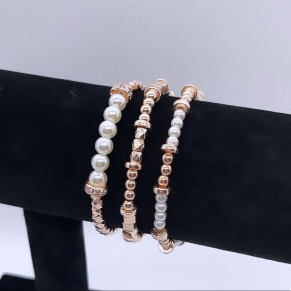 NWT Wool + Pepper Co. Rose Gold Bracelet Stack (3) - Picture 4 of 4